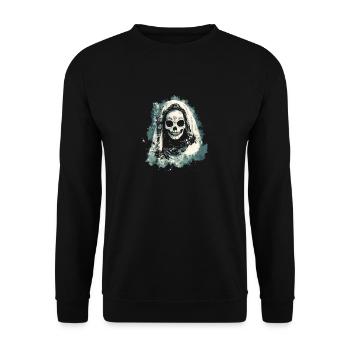 Jour des morts La Catrina Skull Design - Sweat-shirt Unisexe - noir - Devant - Alina (178cm) & Michal (187cm)