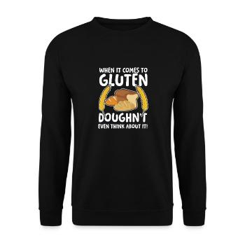 When it comes to gluten für einen glutenfreien - Unisex Pullover - Schwarz - Vorne - Alina (178cm) & Michal (187cm)