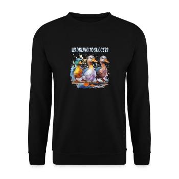 DUCK WADDLING TO SUCCESS - Unisex Sweatshirt - black - Front - Alina (178cm) & Michal (187cm)