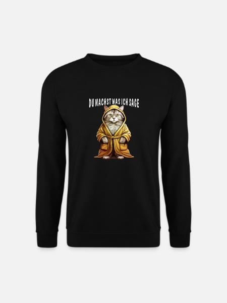 KATZE BADEMANTEL DU MACHST WAS ICH SAGE - Unisex Pullover - Schwarz