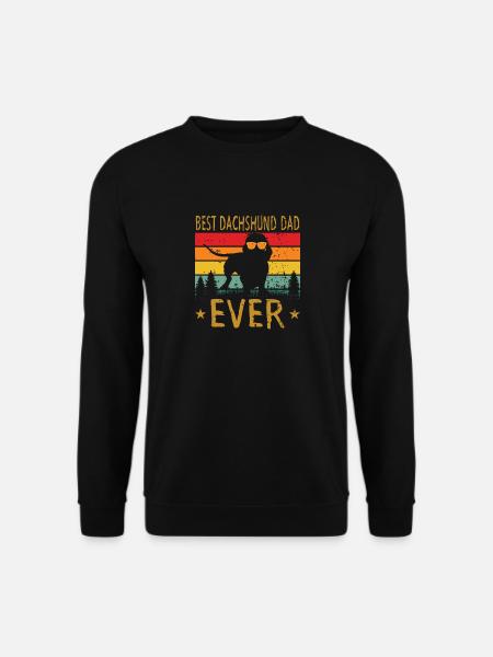 Best Dachshund Dad Ever Funny Weiner Dog Men Gifts - Unisex Sweatshirt - black