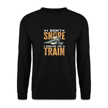 Je ne ronfle pas, je rêve de trains - Sweat-shirt Unisexe - noir - Devant - Alina (178cm) & Michal (187cm)