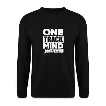 Single-track idea: railway, train - Unisex Sweatshirt - black - Front - Alina (178cm) & Michal (187cm)