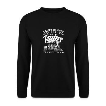 Je ne regarde pas toujours les trains - Sweat-shirt Unisexe - noir - Devant - Alina (178cm) & Michal (187cm)