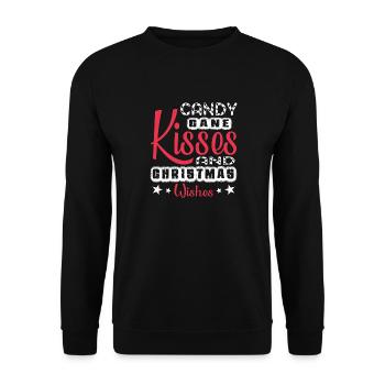 Candy Cane Kisses And Christmas Wishes - Unisex Sweatshirt - black - Front - Alina (178cm) & Michal (187cm)
