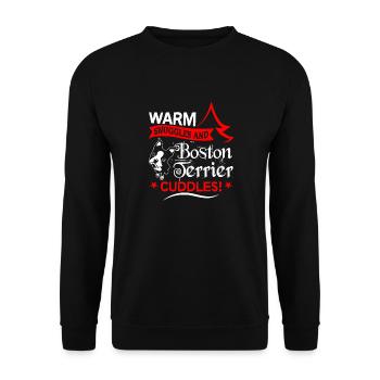 Warm Snuggles And Boston Terrier Cuddles Christmas - Unisex Sweatshirt - black - Front - Alina (178cm) & Michal (187cm)