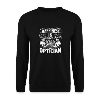 Optician Dad Grandpa And Optician - Unisex Sweatshirt - black - Front - Alina (178cm) & Michal (187cm)