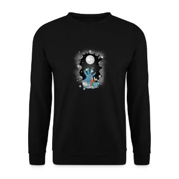 Halloween Fantasy Sloth Sailor Sea Travel Child - Unisex Sweatshirt - black - Front - Alina (178cm) & Michal (187cm)