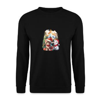 Cats Santa Santa Christmas Presents Child - Unisex Sweatshirt - black - Front - Alina (178cm) & Michal (187cm)