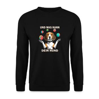 BEAGLE JUGGLES AND WHAT CAN YOUR DOG DO - Unisex Sweatshirt - black - Front - Alina (178cm) & Michal (187cm)