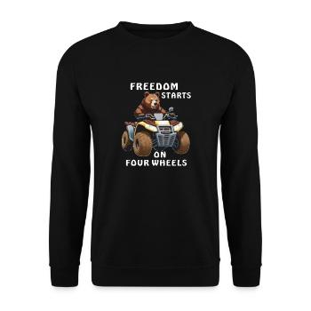 LE QUAD BEAR FREEDOM DÉMARRE SUR QUATRE ROUES - Sweat-shirt Unisexe - noir - Devant - Alina (178cm) & Michal (187cm)