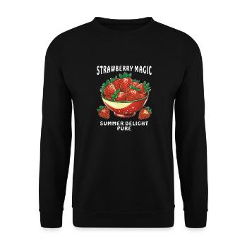 STRAWBERRY MAGIC SUMMER DELIGHT PURE - Unisex Sweatshirt - black - Front - Alina (178cm) & Michal (187cm)