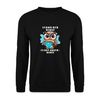 OWL STATE OF THINGS HAS DARK CIRCLES UNDER EYES - Unisex Sweatshirt - black - Front - Alina (178cm) & Michal (187cm)
