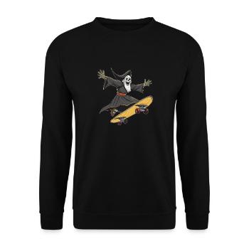 SENSENMANN SKATEBOARD - Unisex Pullover - Schwarz - Vorne - Alina (178cm) & Michal (187cm)