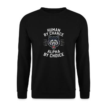Wolf Wölfe Tier Jaulen - Unisex Pullover - Schwarz - Vorne - Alina (178cm) & Michal (187cm)