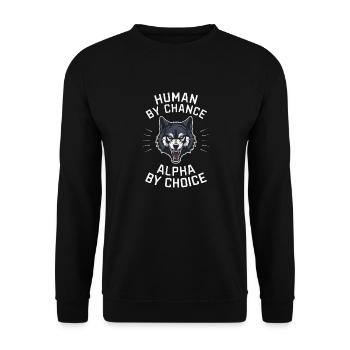 Wolf Wölfe Tier Jaulen - Unisex Pullover - Schwarz - Vorne - Alina (178cm) & Michal (187cm)