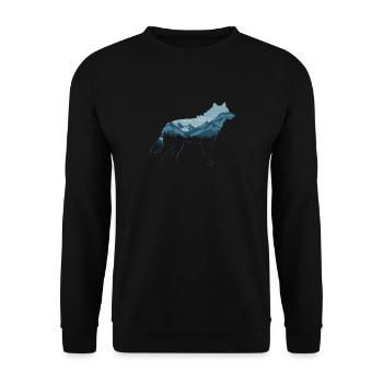 Wolf Wölfe Tier Jaulen - Unisex Pullover - Schwarz - Vorne - Alina (178cm) & Michal (187cm)
