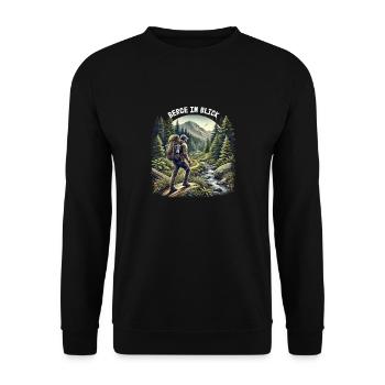 Mountains in view - Unisex Sweatshirt - black - Front - Alina (178cm) & Michal (187cm)