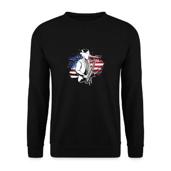Saxophoniste saxophoniste - Sweat-shirt Unisexe - noir - Devant - Alina (178cm) & Michal (187cm)