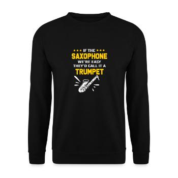 Saxophoniste saxophoniste - Sweat-shirt Unisexe - noir - Devant - Alina (178cm) & Michal (187cm)