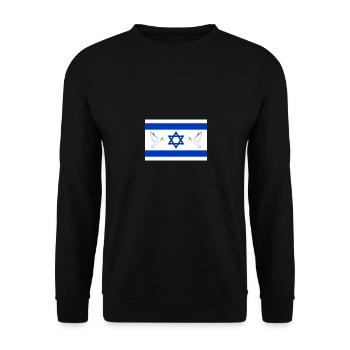 Israel Flagge Friedenstaube Peace Frieden Nahost - Unisex Pullover - Schwarz - Vorne - Alina (178cm) & Michal (187cm)