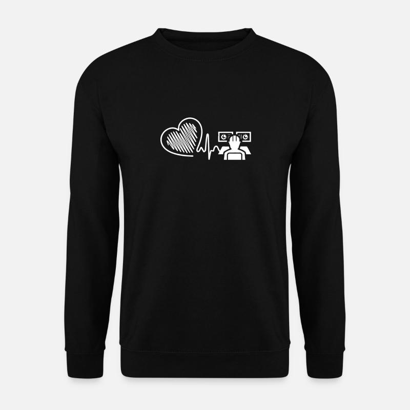 Mechanical Engineer Heartbeat - Unisex Sweatshirt - black