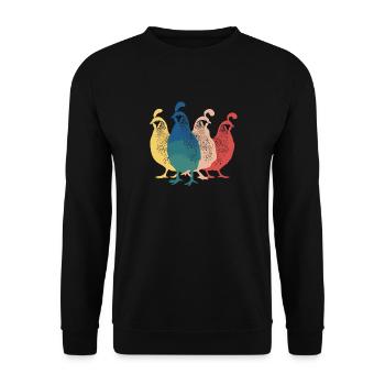 Caille Oiseau Cailles - Sweat-shirt Unisexe - noir - Devant - Alina (178cm) & Michal (187cm)