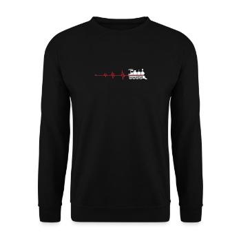 Locomotive de battement de cœur de chemin de fer - Sweat-shirt Unisexe - noir - Devant - Alina (178cm) & Michal (187cm)