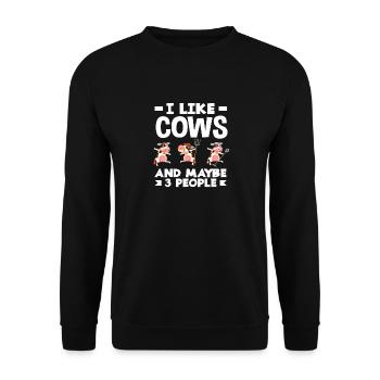 I like cows and maybe three people - Unisex Sweatshirt - black - Front - Alina (178cm) & Michal (187cm)