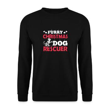 Christmas Furry Dog Rescuer Christmas - Unisex Sweatshirt - black - Front - Alina (178cm) & Michal (187cm)