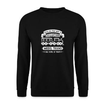 Model Railroad Model Railroad Lovers - Unisex Sweatshirt - black - Front - Alina (178cm) & Michal (187cm)