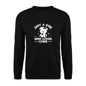 Just a girl who loves cows - Unisex Sweatshirt - black - Front - Alina (178cm) & Michal (187cm)