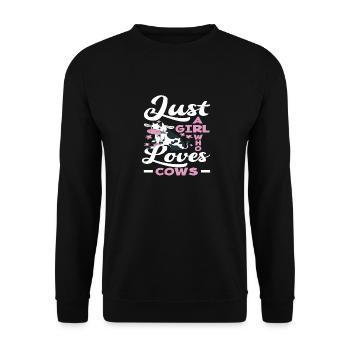 A girl who loves cows - Unisex Sweatshirt - black - Front - Alina (178cm) & Michal (187cm)