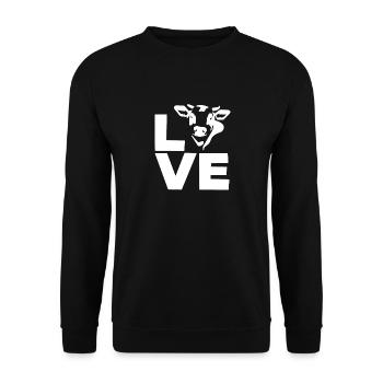 Design de vache d’amour pour les amoureux des vaches - Sweat-shirt Unisexe - noir - Devant - Alina (178cm) & Michal (187cm)