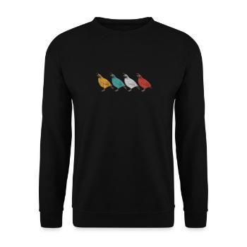 Caille Oiseau Cailles - Sweat-shirt Unisexe - noir - Devant - Alina (178cm) & Michal (187cm)