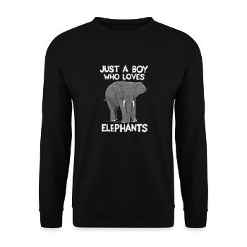 Elefant Tier Elefanten Zoo - Unisex Pullover - Schwarz - Vorne - Alina (178cm) & Michal (187cm)