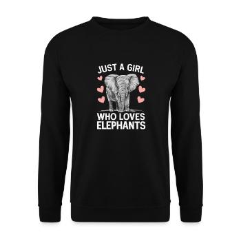 Elefant Tier Elefanten Zoo - Unisex Pullover - Schwarz - Vorne - Alina (178cm) & Michal (187cm)