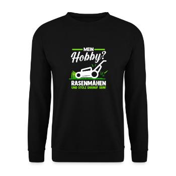 Gärtner Rasenmäher Bauer Garten - Unisex Pullover - Schwarz - Vorne - Alina (178cm) & Michal (187cm)