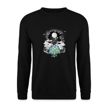 mystical nature wilderness tree trees full moon - Unisex Sweatshirt - black - Front - Alina (178cm) & Michal (187cm)