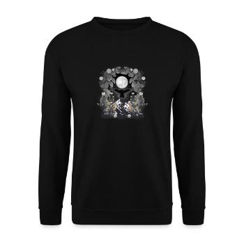 mystical raven raven crow crows halloween bird - Unisex Sweatshirt - black - Front - Alina (178cm) & Michal (187cm)