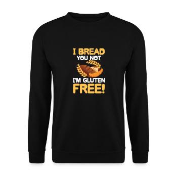 I bread you not I'm gluten-free - Unisex Pullover - Schwarz - Vorne - Alina (178cm) & Michal (187cm)