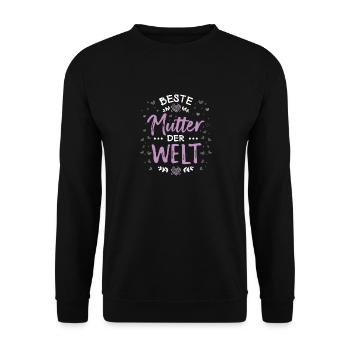 Beste Mutter Welt Mama Mutti - Unisex Pullover - Schwarz - Vorne - Alina (178cm) & Michal (187cm)
