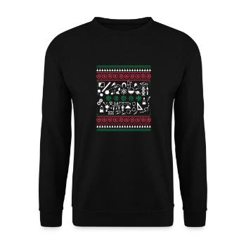 Funny Science Christmas Gifts - Unisex Sweatshirt - black - Front - Alina (178cm) & Michal (187cm)