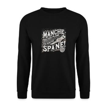 Some make plans, I make chips - Unisex Sweatshirt - black - Front - Alina (178cm) & Michal (187cm)