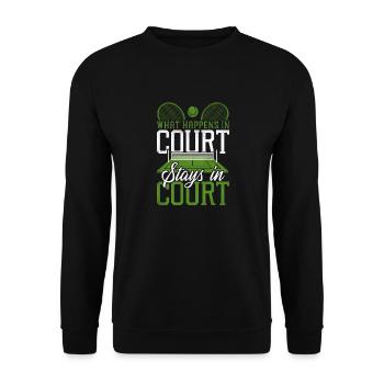 Drôle de joueur de tennis Raquette Tennis - Sweat-shirt Unisexe - noir - Devant - Alina (178cm) & Michal (187cm)