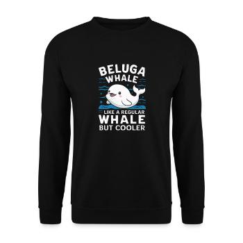 Beluga Wal Ozean Belugas Wale - Unisex Pullover - Schwarz - Vorne - Alina (178cm) & Michal (187cm)