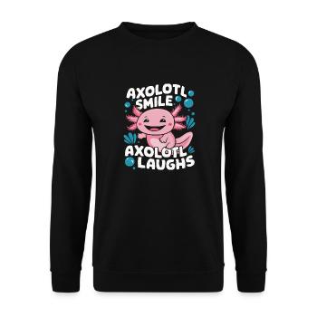 Poisson axolotl - Sweat-shirt Unisexe - noir - Devant - Alina (178cm) & Michal (187cm)