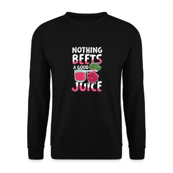 Nothing beets a good juice für einen - Unisex Pullover - Schwarz - Vorne - Alina (178cm) & Michal (187cm)