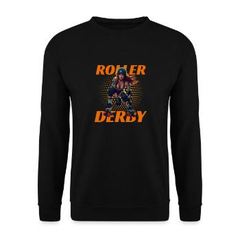 Rollschuhfahren für einen Rollschuhfahrerin - Unisex Pullover - Schwarz - Vorne - Alina (178cm) & Michal (187cm)