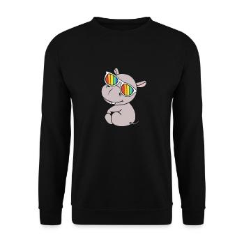 Nilpferd - Unisex Pullover - Schwarz - Vorne - Alina (178cm) & Michal (187cm)